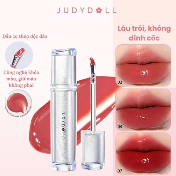 Son Bóng Judydoll Ice-Iron Watery Lip Gloss – Dưỡng Ẩm Mát Lạnh, Lâu Trôi, Bền Màu Tự Nhiên