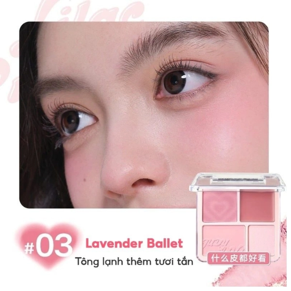 Bảng Phấn Má Hồng Bắt Sáng JUDYDOLL 4 Ô Tông Lì Đa Năng Mềm Mịn Trang Điểm Tự Nhiên Lâu Trôi