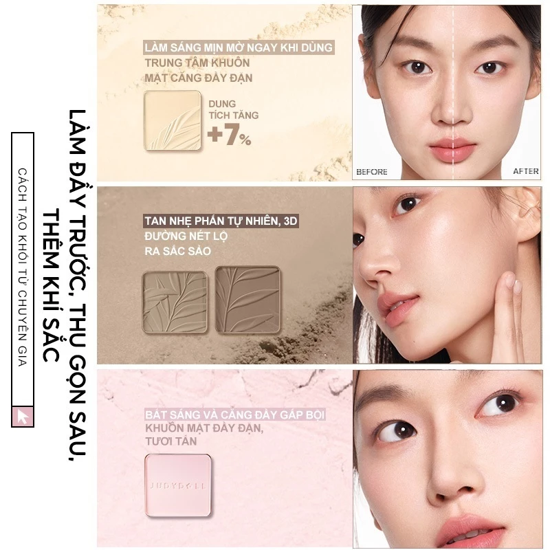 Bảng Highlight Tạo Khối JUDYDOLL 4 Màu Highlight Contour Palette Bắt Sáng Và Tạo Khối Tự Nhiên